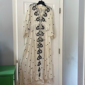 Free people gauzy flowy embroidered dress maxi